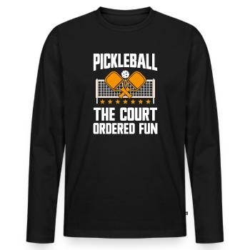 Pickleball : le plaisir ordonné par le tribunal - T-shirt manches longues Premium bio Homme - noir - Devant - Nico (187cm)