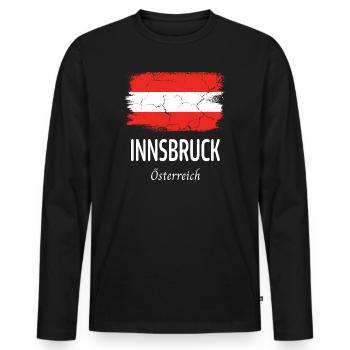 Innsbruck - Men's Premium Organic Long Sleeve Shirt - black - Front - Nico (187cm)