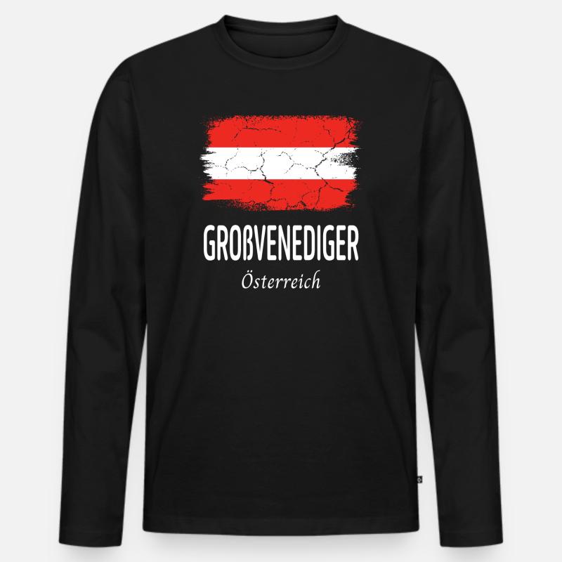 Großvenediger - Männer Premium Bio Langarmshirt - Schwarz