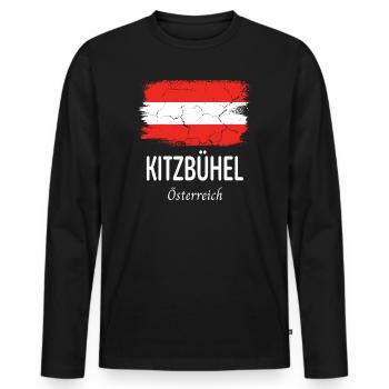 Kitzbühel - T-shirt manches longues Premium bio Homme - noir - Devant - Nico (187cm)