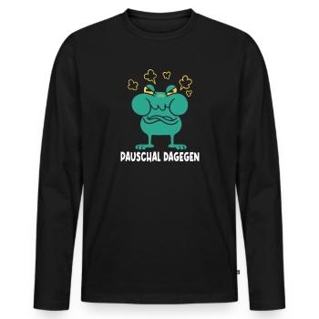 Funny Sayings Fun Outfits Irony Sarcasm - Men's Premium Organic Long Sleeve Shirt - black - Front - Nico (187cm)