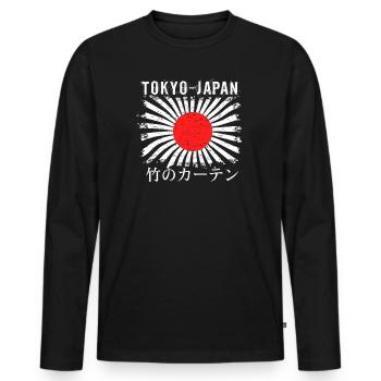 Rising Sun Tokyo Bamboo Curtain - Men's Premium Organic Long Sleeve Shirt - black - Front - Nico (187cm)