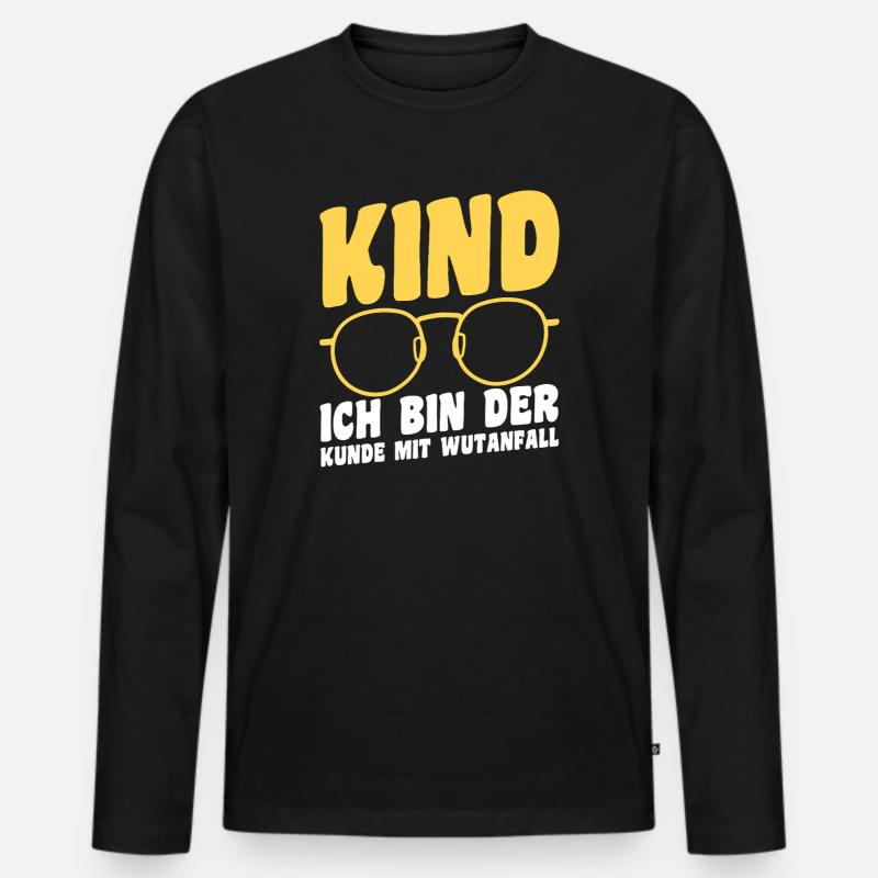 Kaffee Mutter Team Mama - Männer Premium Bio Langarmshirt - Schwarz