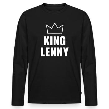 Lenny Name mit Buchstabe L - King Crown Hemd - Männer Premium Bio Langarmshirt - Schwarz - Vorne - Nico (187cm)