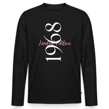 Limited Edition 1968 Anniversary 1968 Born in 1968 - Men's Premium Organic Long Sleeve Shirt - black - Front - Nico (187cm)