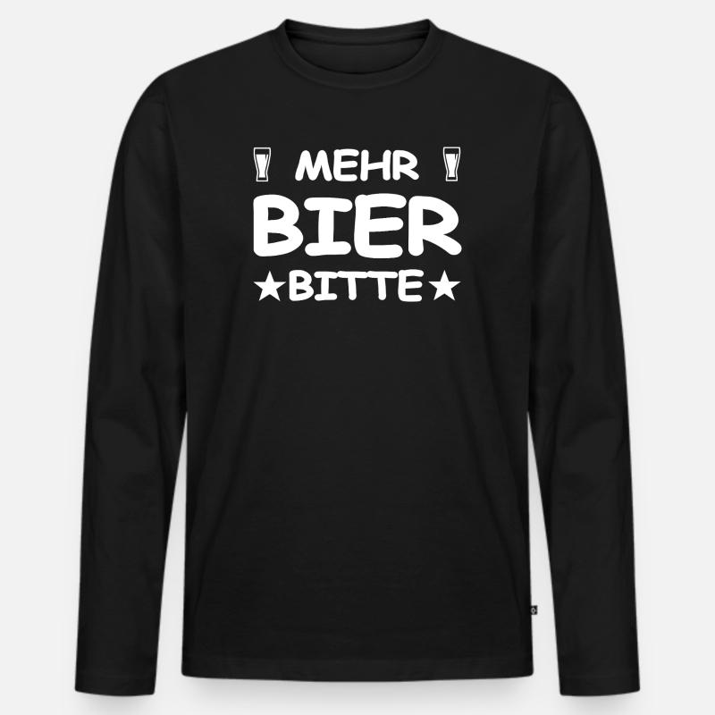 Bier - Männer Premium Bio Langarmshirt - Schwarz