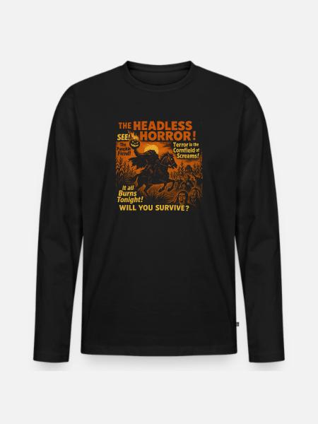 Den hovedløse gyser græskar film plakat halloween - Premium økologisk langærmet T-shirt til mænd - sort