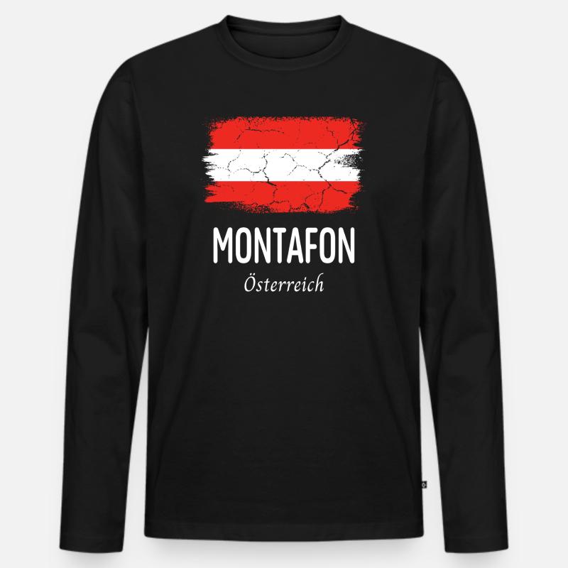 Montafon - Männer Premium Bio Langarmshirt - Schwarz