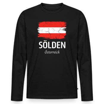 Sölden - Männer Premium Bio Langarmshirt - Schwarz - Vorne - Nico (187cm)