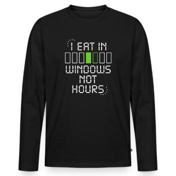 Humour intermittent du Carême 16 8 Windows 20 4 - T-shirt manches longues Premium bio Homme - noir - Devant - Nico (187cm)