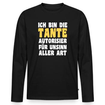 Nièce motif familial - T-shirt manches longues Premium bio Homme - noir - Devant - Nico (187cm)
