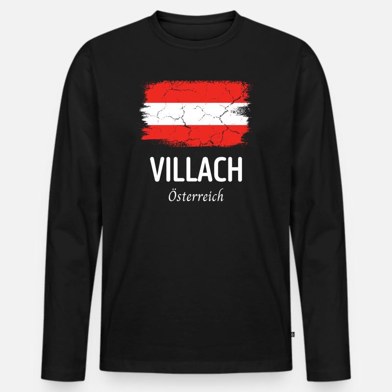 Villach - Männer Premium Bio Langarmshirt - Schwarz