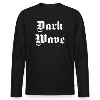 Dark Wave Musik Gothic Typografie - Männer Premium Bio Langarmshirt - Schwarz - Vorne - Nico (187cm)