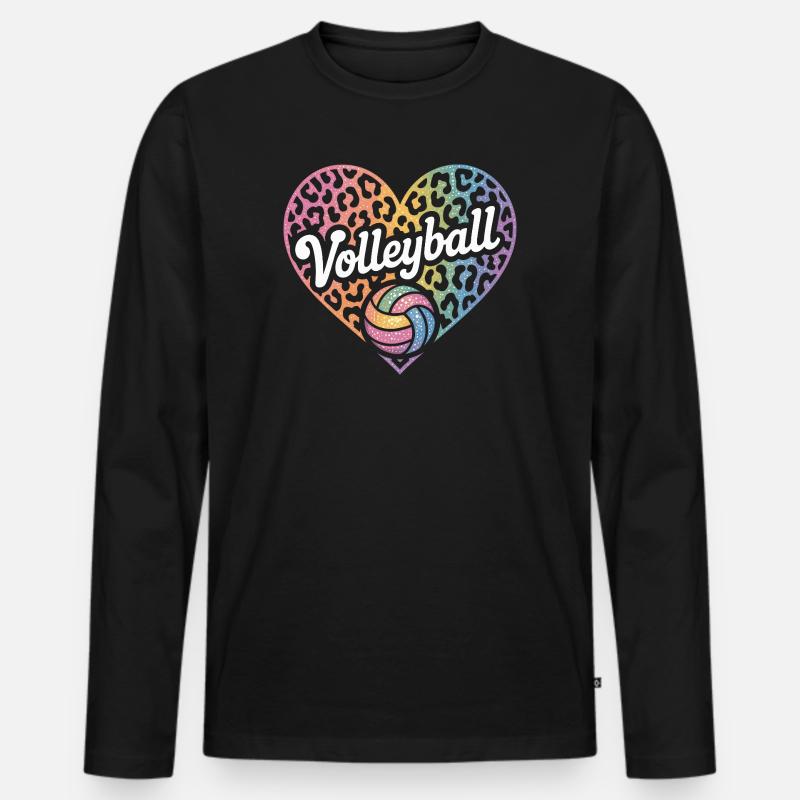 Volleyball - Männer Premium Bio Langarmshirt - Schwarz