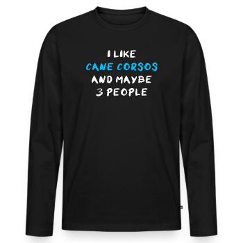 Cane Corso Italiano - Men's Premium Organic Long Sleeve Shirt - black - Front - Nico (187cm)