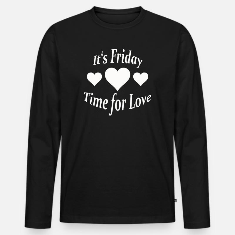 IT'S FRIDAY - Männer Premium Bio Langarmshirt - Schwarz