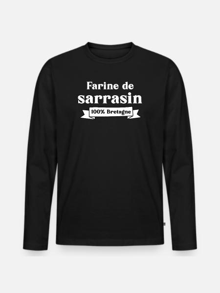 Buckwheat flour 100% Brittany - Men's Premium Organic Long Sleeve Shirt - black