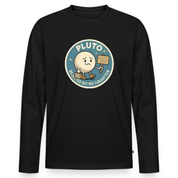 Pluto Rejected, but not forgotten - Men's Premium Organic Long Sleeve Shirt - black - Front - Nico (187cm)