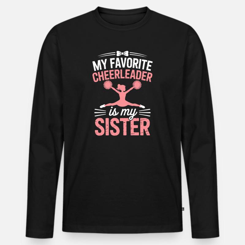 Cheerleader Spruch Lustiges Cheerleader Geschenk - Männer Premium Bio Langarmshirt - Schwarz