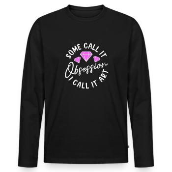 Diamond Painting Artist Call It Obsession Diamond - Männer Premium Bio Langarmshirt - Schwarz - Vorne - Nico (187cm)