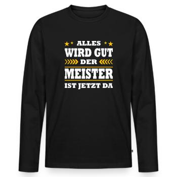 Examen de fin d’études Master Gifts réussi - T-shirt manches longues Premium bio Homme - noir - Devant - Nico (187cm)