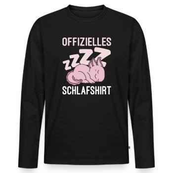 Official Sleep Shirt Funny Morning Grouch - Men's Premium Organic Long Sleeve Shirt - black - Front - Nico (187cm)