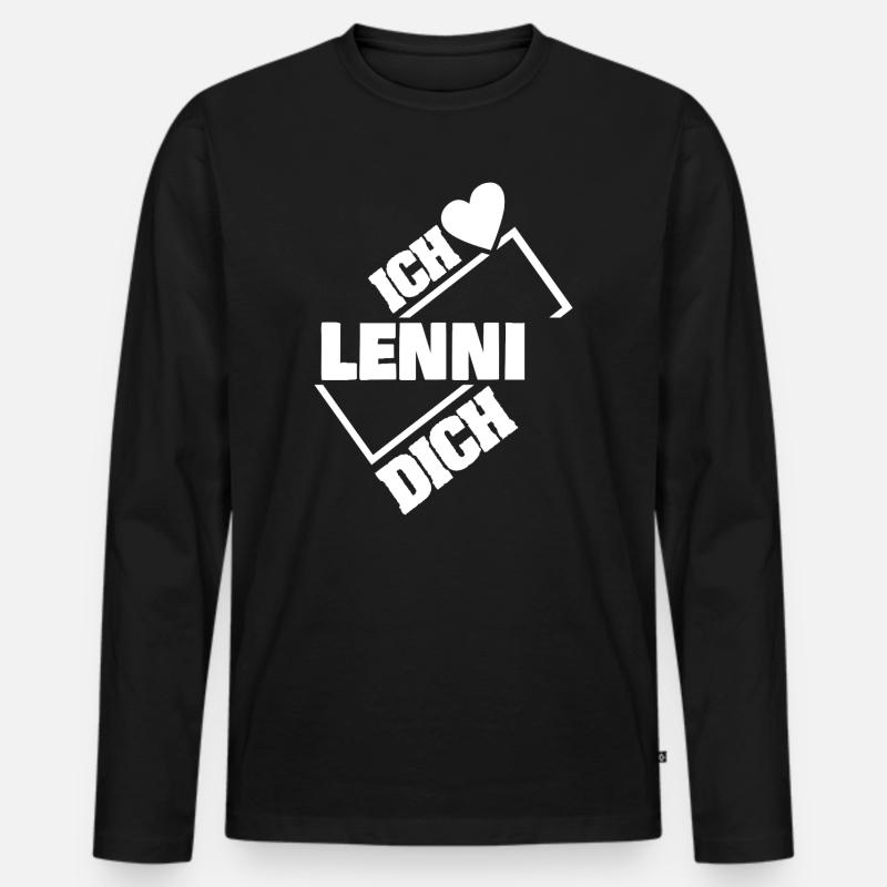 Couple Lenni - Männer Premium Bio Langarmshirt - Schwarz