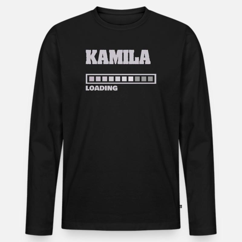Kamila - Männer Premium Bio Langarmshirt - Schwarz
