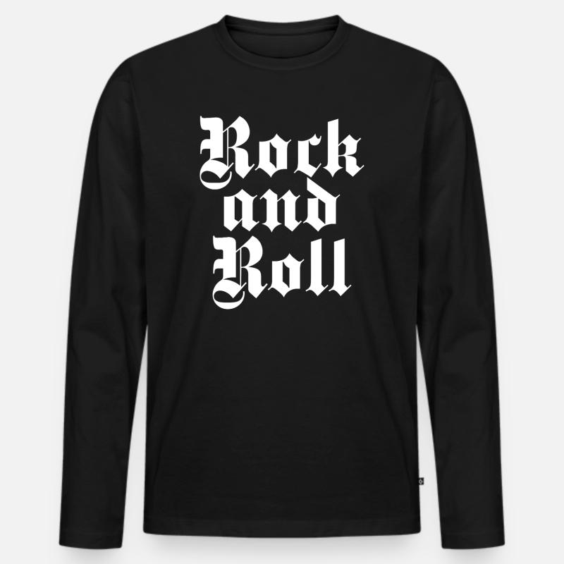 Rock'n'Roll Gothic Druck - Männer Premium Bio Langarmshirt - Schwarz