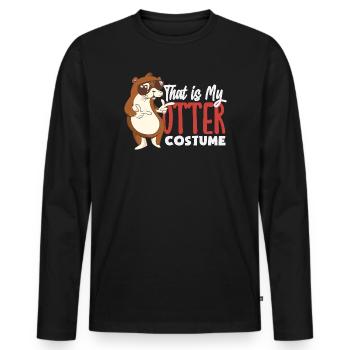 Seeotter Kostüm - Männer Premium Bio Langarmshirt - Schwarz - Vorne - Nico (187cm)