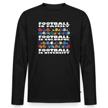 Football Diversity - Men's Premium Organic Long Sleeve Shirt - black - Front - Nico (187cm)