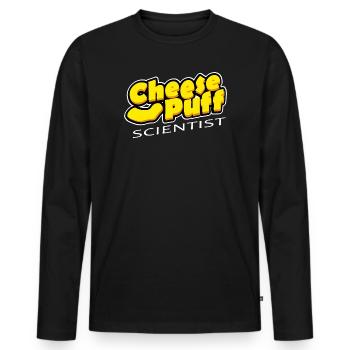 Käse-Puff-Wissenschaftler - Männer Premium Bio Langarmshirt - Schwarz - Vorne - Nico (187cm)