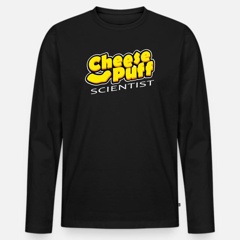 Käse-Puff-Wissenschaftler - Männer Premium Bio Langarmshirt - Schwarz