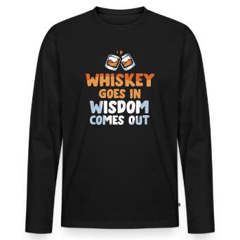 Whiskey Saying Whiskey Drinker Whiskey Lovers - Men's Premium Organic Long Sleeve Shirt - black - Front - Nico (187cm)