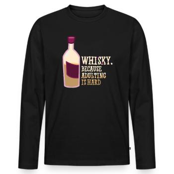 Whiskey Saying Whiskey Drinker Whiskey Lovers - Men's Premium Organic Long Sleeve Shirt - black - Front - Nico (187cm)