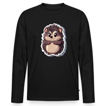 Hedgehog - Men's Premium Organic Long Sleeve Shirt - black - Front - Nico (187cm)