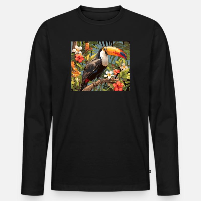 Tukane Tukan - Männer Premium Bio Langarmshirt - Schwarz