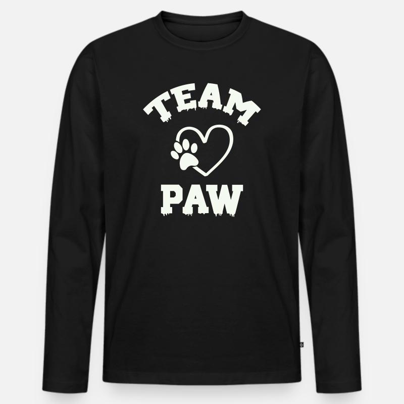 Team Paw Pfote - Männer Premium Bio Langarmshirt - Schwarz