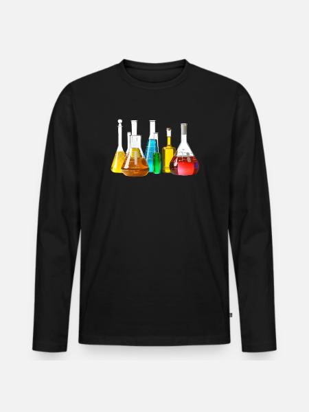Bunte Laborgläser Kollektion - Männer Premium Bio Langarmshirt - Schwarz