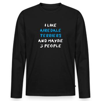 Airedale Terrier - Männer Premium Bio Langarmshirt - Schwarz - Vorne - Nico (187cm)