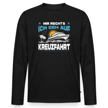 Lustige Kreuzfahrt Sprüche Outfits Urlaub - Männer Premium Bio Langarmshirt - Schwarz - Vorne - Nico (187cm)