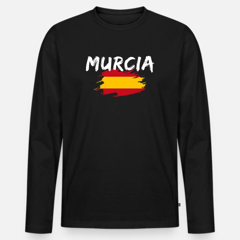 Murcia Spanien - Männer Premium Bio Langarmshirt - Schwarz