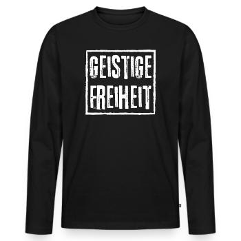 SPIRITUAL FREEDOM - PUNK ROCK GRAFFITI - Men's Premium Organic Long Sleeve Shirt - black - Front - Nico (187cm)
