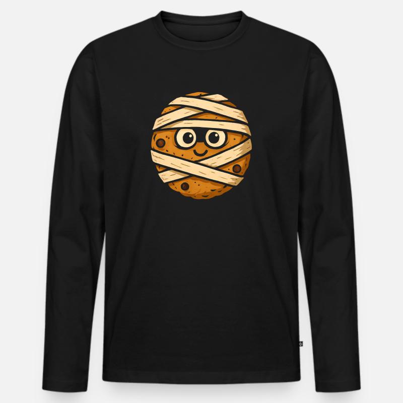 Bandagierter Keksheld - Männer Premium Bio Langarmshirt - Schwarz