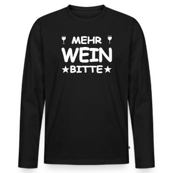 Wein - Männer Premium Bio Langarmshirt - Schwarz - Vorne - Nico (187cm)