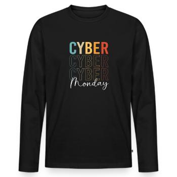 Cyber Monday shopping spree - Men's Premium Organic Long Sleeve Shirt - black - Front - Nico (187cm)