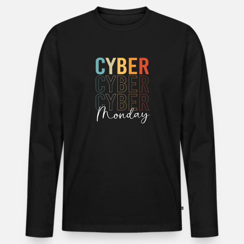 Kaufrausch Cyber Monday - Männer Premium Bio Langarmshirt - Schwarz