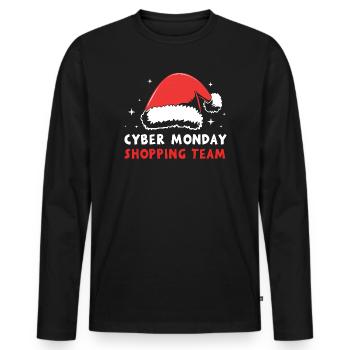 Cyber Monday shopping spree - Men's Premium Organic Long Sleeve Shirt - black - Front - Nico (187cm)