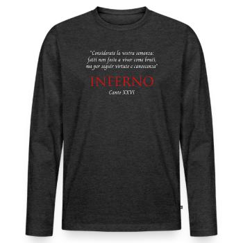 Inferno Canto XXVI Divine Commedy Considerate - Men's Premium Organic Long Sleeve Shirt - heather anthracite - Front - Nico (187cm)