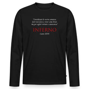 Inferno Canto XXVI Divine Commedy Considerate - T-shirt manches longues Premium bio Homme - noir - Devant - Nico (187cm)